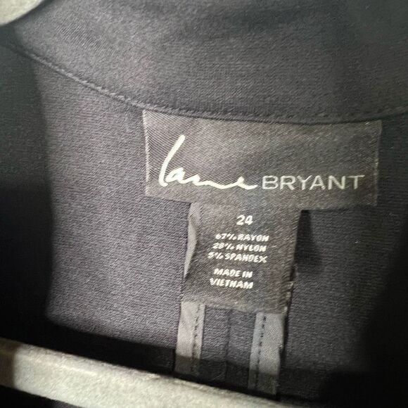 Lane Bryant Black Stretch Mandarin Collar Sequin Trim Dress Jacket - Picture 2 of 5